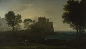 Landscape with Psyche outside the Palace of Cupid (The Enchanted Castle), 1664. Artist: Lorrain, Claude (1600-1682) Landscape with Psyche outside the Palace of Cupid (The Enchanted Castle), 1664. Artist: Lorrain, Claude (1600-1682)