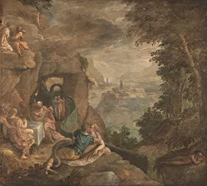 Landscape with a Scene of Enchantment, ca 1590. Artist: Fiammingo, Paolo (c. 1540-1596) Landscape with a Scene of Enchantment, ca 1590. Artist: Fiammingo, Paolo (c. 1540-1596)