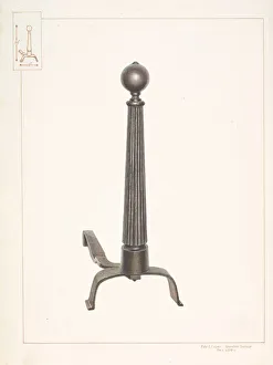 Large Andiron, c. 1937. Creator: Edward L Loper Large Andiron, c. 1937. Creator: Edward L Loper