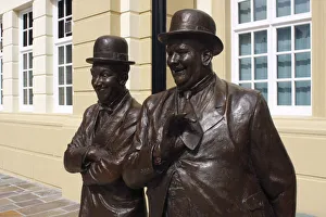 Laurel And Hardy Prints: Laurel and Hardy Statue, Coronation Hall, Ulverston Print 2009