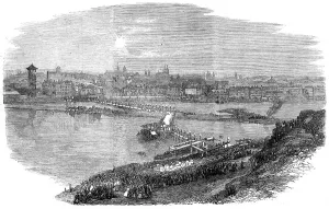 Civil Engineering History Prints: Laying the Foundation-Stone of the new bridge at Prague, 1865. Creator: Unknown