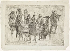 Laid Paper Gallery: Le Déjeuner de Voltaire àFerney or Le Souper des Philosophes, c.1773-75. Creator: Unknown