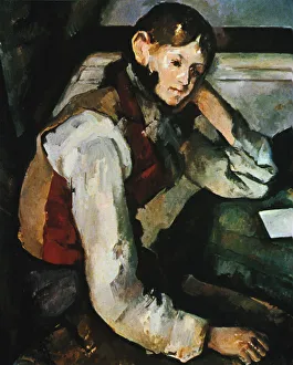 Le Garcon au Gilet Rouge, 1888-1890. Artist: Paul Cezanne Le Garcon au Gilet Rouge, 1888-1890. Artist: Paul Cezanne