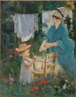 Motherhood Gallery: Le Linge (The Laundry), 1875. Creator: Manet, Edouard (1832-1883)