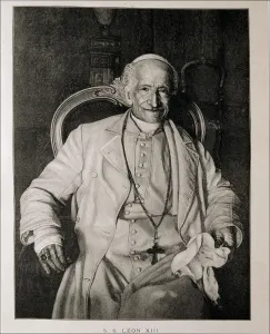 Leon XIII, Vincenzo Gioacchino Pecci (1810-1903), pope from 1878-1903, engraving Leon XIII, Vincenzo Gioacchino Pecci (1810-1903), pope from 1878-1903, engraving