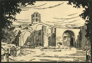 Les Alyscamps, Chapelle Shonorat - The Alyscamps. and the Chapel St-Honorat, c1920s Les Alyscamps, Chapelle Shonorat - The Alyscamps. and the Chapel St-Honorat, c1920s