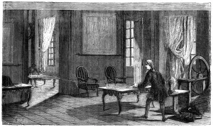Lesage experimenting with the first electric telegraph, Geneva, 1774 (1876) Lesage experimenting with the first electric telegraph, Geneva, 1774 (1876)