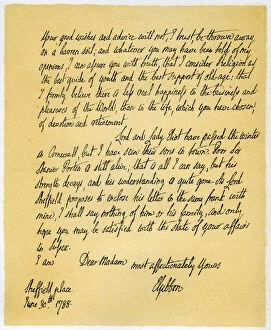 Images Dated 17th October 2006: Letter from Edward Gibson to his aunt, Hester Gibson, 30th June 1788. Artist: Edward Gibson