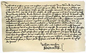 Letter from Edward IV to Francis II, Duke of Brittany, 9th January 1471.Artist: Edward IV, King of England Letter from Edward IV to Francis II, Duke of Brittany, 9th January 1471.Artist: Edward IV, King of England