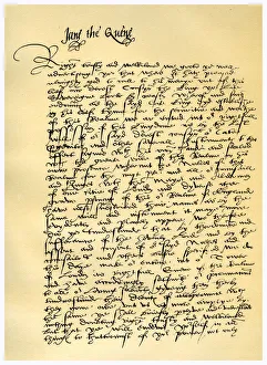 Letter from Lady Jane Grey to William Parr, 10th July 1553.Artist: Lady Jane Grey Letter from Lady Jane Grey to William Parr, 10th July 1553.Artist: Lady Jane Grey