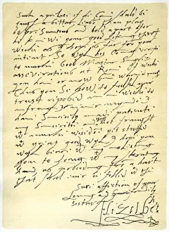 Letter from Queen Elizabeth I to James VI of Scotland, 5th January 1603.Artist: Queen Elizabeth I Letter from Queen Elizabeth I to James VI of Scotland, 5th January 1603.Artist: Queen Elizabeth I