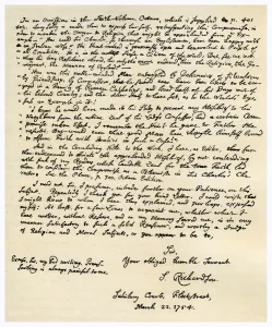 Letter from Samuel Richardson, 22nd March 1754.Artist: Samuel Richardson Letter from Samuel Richardson, 22nd March 1754.Artist: Samuel Richardson