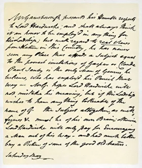 Letter from Thomas Gainsborough to Lord Hardwicke, c1760-1770.Artist: Thomas Gainsborough Letter from Thomas Gainsborough to Lord Hardwicke, c1760-1770.Artist: Thomas Gainsborough