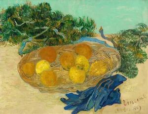 Still Life of Oranges and Lemons with Blue Gloves, 1889. Creator: Vincent van Gogh Still Life of Oranges and Lemons with Blue Gloves, 1889. Creator: Vincent van Gogh