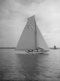 Light winds for the 8 Metre Ventana (H11) sailing with spinnaker, 1912. Creator Light winds for the 8 Metre Ventana (H11) sailing with spinnaker, 1912. Creator