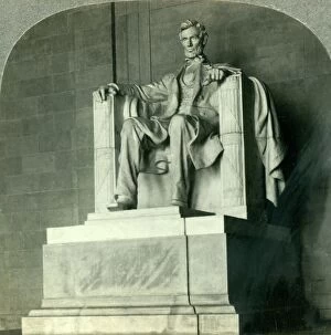Washington Dc Gallery: Lincoln Triumphant, The Great Statue in the Lincoln Memorial, Washington D.C. c1930s