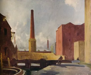 Lock Gates, Blackburn, 1928 (1931). Artist: Charles John Holmes Lock Gates, Blackburn, 1928 (1931). Artist: Charles John Holmes