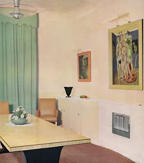London Dining Room with painting by Chirico, 1938 London Dining Room with painting by Chirico, 1938