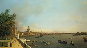 Prints of London. The Thames from Somerset House Terrace towards the City, ca 1751. Found in the collection of the Royal Collection, London London Prints: Canaletto's Print of the Thames from Somerset House Terrace