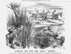 Looking Out for The Next Derby, 1863. Artist: John Tenniel Looking Out for The Next Derby, 1863. Artist: John Tenniel