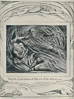 British Book Illustration Gallery: The Lord Answering Job Out of the Whirlwind. From Job. c1780-1820, (1923). Artist: William Blake