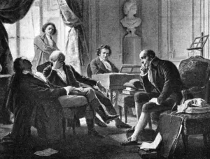 Ludwig van Beethoven and his friends, (1770-1827), German composer, 1909 Ludwig van Beethoven and his friends, (1770-1827), German composer, 1909