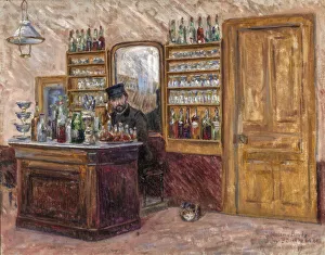 M. Baudy Behind his Desk at the Hotel Baudy, 1888. Creator: John Leslie Breck