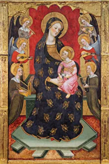 Madonna with Angels Playing Music, ca 1380. Artist: Serra, Pere (active ca 1357-1406) Madonna with Angels Playing Music, ca 1380. Artist: Serra, Pere (active ca 1357-1406)