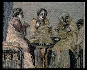 Samos Gallery: Magician and her customers. Mosaic from Pompeiis Villa of Cicero, c. 100 a.C