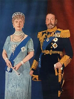 Princess Of Wales Collection: Their Majesties King George V and Queen Mary at the time of their Silver Jubilee in 1935, 1951