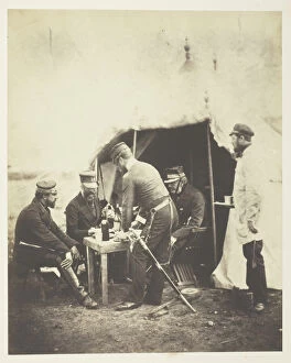Officers Mess Gallery: Major General Garrett and Officers of the 46th, 1855. Creator: Roger Fenton