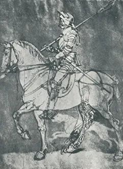 Man in Armour, on Horseback, 1498, (1912). Artist: Albrecht Durer Man in Armour, on Horseback, 1498, (1912). Artist: Albrecht Durer