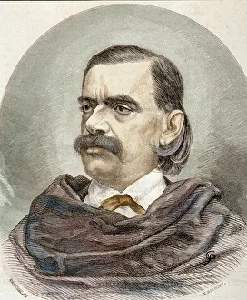 Manuel Fernandez y Gonzalez (1821-1888), Spanish writer and novelist, engraving Manuel Fernandez y Gonzalez (1821-1888), Spanish writer and novelist, engraving