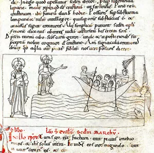 Images Dated 18th October 2013: Manuscript called Homiliari de Beda representing Jesus walking on the water