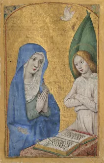 Gold Colour Gallery: Manuscript Leaf with the Annunciation from a Book of Hours, French, ca. 1485-90