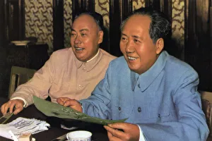 Chairman Mao Prints: Mao Zedong and Chen Yi, Chinese Communist Leaders Print