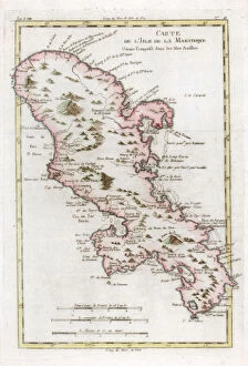 Images Dated 20th July 2010: Map of the Caribbean island of Martinique, c1783