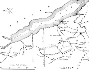Map of the Country Between Egypt and the Soudan, c1881-85 Map of the Country Between Egypt and the Soudan, c1881-85
