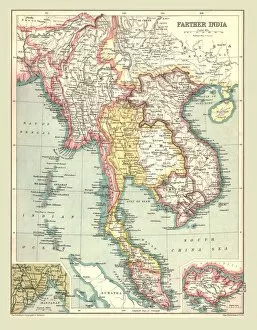 Southeast Asia Gallery: Map of Farther India, 1902. Creator: Unknown