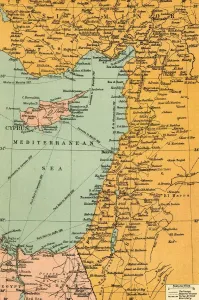 Map To Illustrate The Campaign in Palestine, 1919. Creator: London Geographical Institute Map To Illustrate The Campaign in Palestine, 1919. Creator: London Geographical Institute
