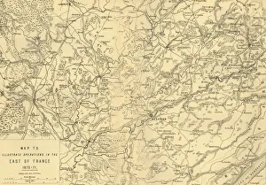 Map to Illustrate Operations in the East of France 1870-71, c1872. Creator: R. Walker Map to Illustrate Operations in the East of France 1870-71, c1872. Creator: R. Walker