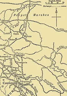 Map illustrating General Ivanoffs operations..., First World War, 1915, (c1920) Map illustrating General Ivanoffs operations..., First World War, 1915, (c1920)