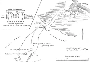 Map of the March to El Teb, (February 28-29, 1884), c1881-85 Map of the March to El Teb, (February 28-29, 1884), c1881-85