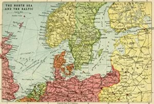 Map of the North Sea and the Baltic, c1914, (c1920). Creator: John Bartholomew & Son