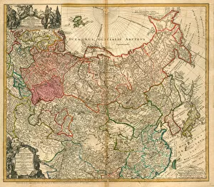 Map of Russia (From: Imperii Russici et Tartariae universae tam majoris et Asiaticae quam minoris et Artist: Homann)