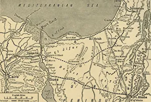 Map of the Turkish attack on the Suez Canal, Egypt, First World War, 1915, (c1920) Map of the Turkish attack on the Suez Canal, Egypt, First World War, 1915, (c1920)