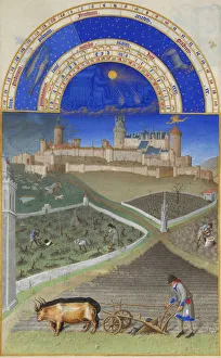 March (Les Tres Riches Heures du duc de Berry), 1412-1416. Creator: Limbourg brothers March (Les Tres Riches Heures du duc de Berry), 1412-1416. Creator: Limbourg brothers