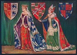 'Margaret, Princess of Wales, 1410. Joice, Lady Tiptoft, 1460', 1926. Artist: Herbert Norris 'Margaret, Princess of Wales, 1410. Joice, Lady Tiptoft, 1460', 1926. Artist: Herbert Norris