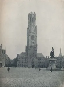 The Markt and the Belfry, Bruges, Belgium c1900 (1914-1915). Artist: John Benjamin Stone The Markt and the Belfry, Bruges, Belgium c1900 (1914-1915). Artist: John Benjamin Stone