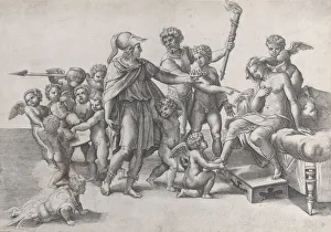 The marriage of Alexander and Roxana; Alexander surrounded by putti, offering a crown t The marriage of Alexander and Roxana; Alexander surrounded by putti, offering a crown t